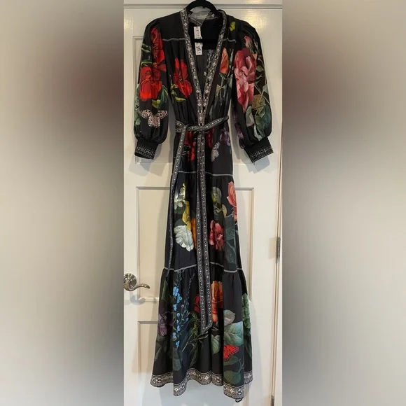 Alice + Olivia Black Floral Maxi Dress - Picture 3 of 5